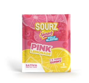 SOURZ by Spinach – Fully Blasted Pink Lemonade Gummies 5x10mg