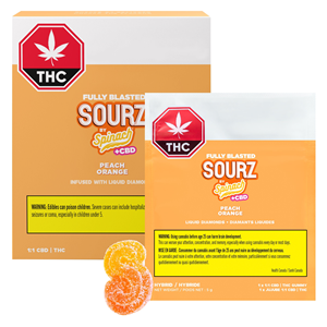 SOURZ by Spinach – Fully Blasted Peach Orange Gummies 10x10mg